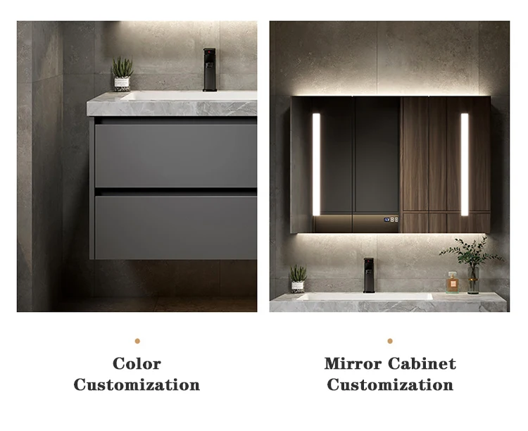 Modern Wall Mounted Floating Shower Bathroom Vanity Sets With Smart Mirror Buy