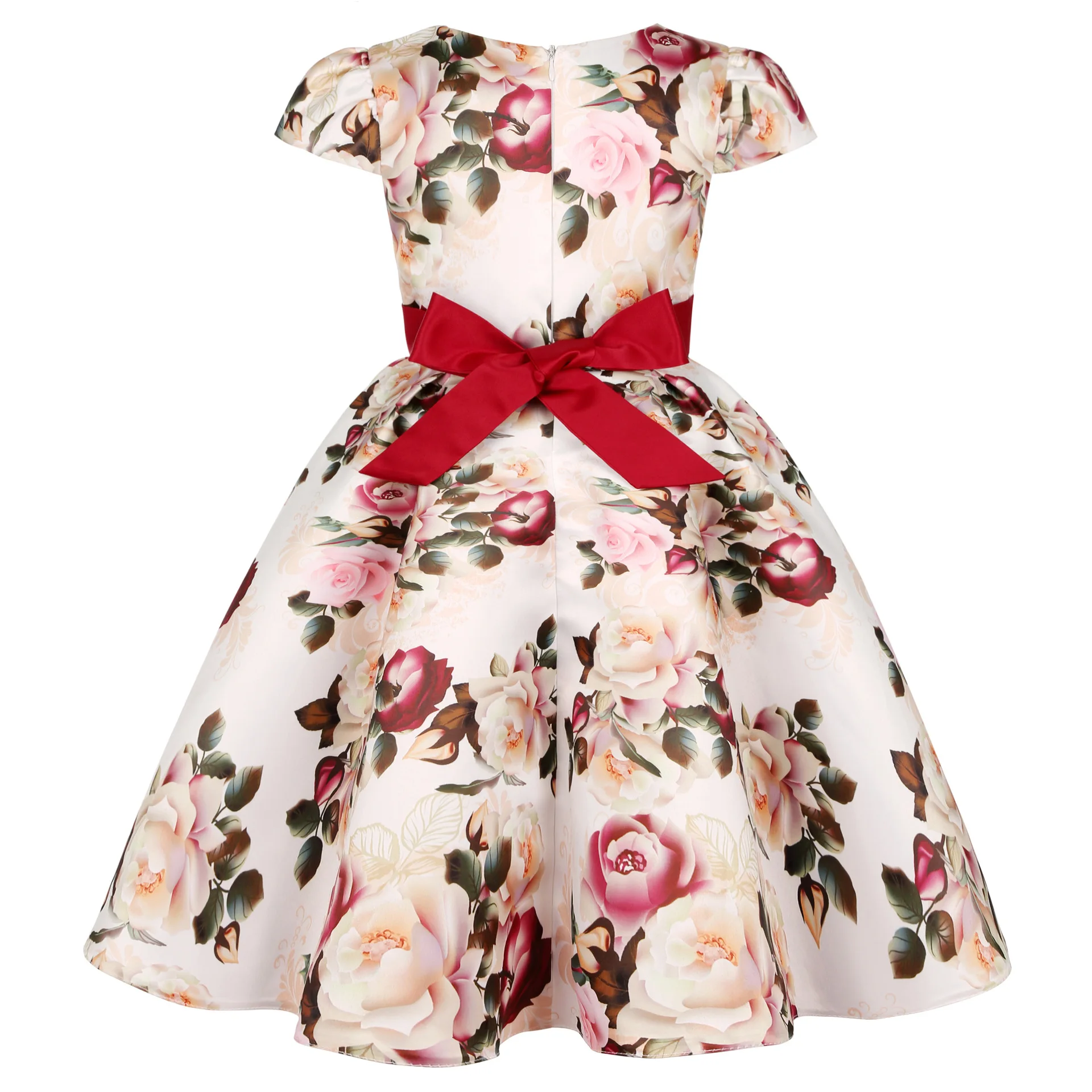 New Girls Kids Flower Elegant Causal Princess Party Dresses Children ...