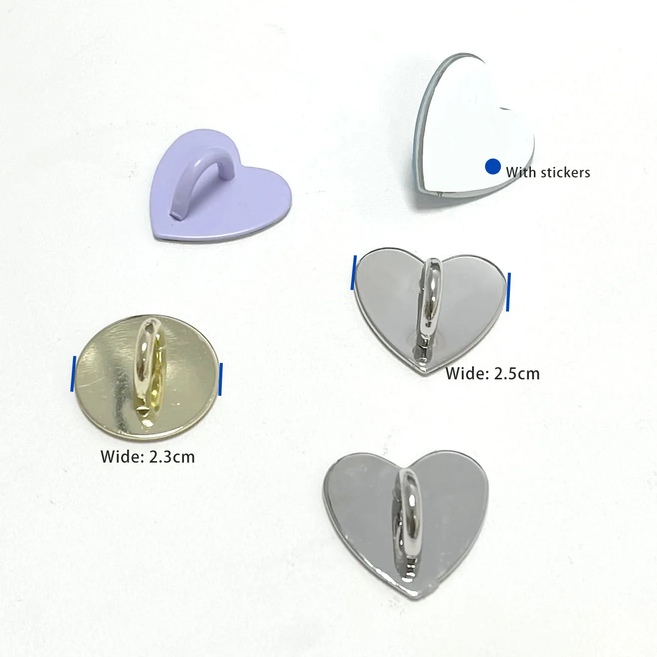Heart Shape Towing Hook Keychain Heart Snap Hanger Adhesive Phone Charm