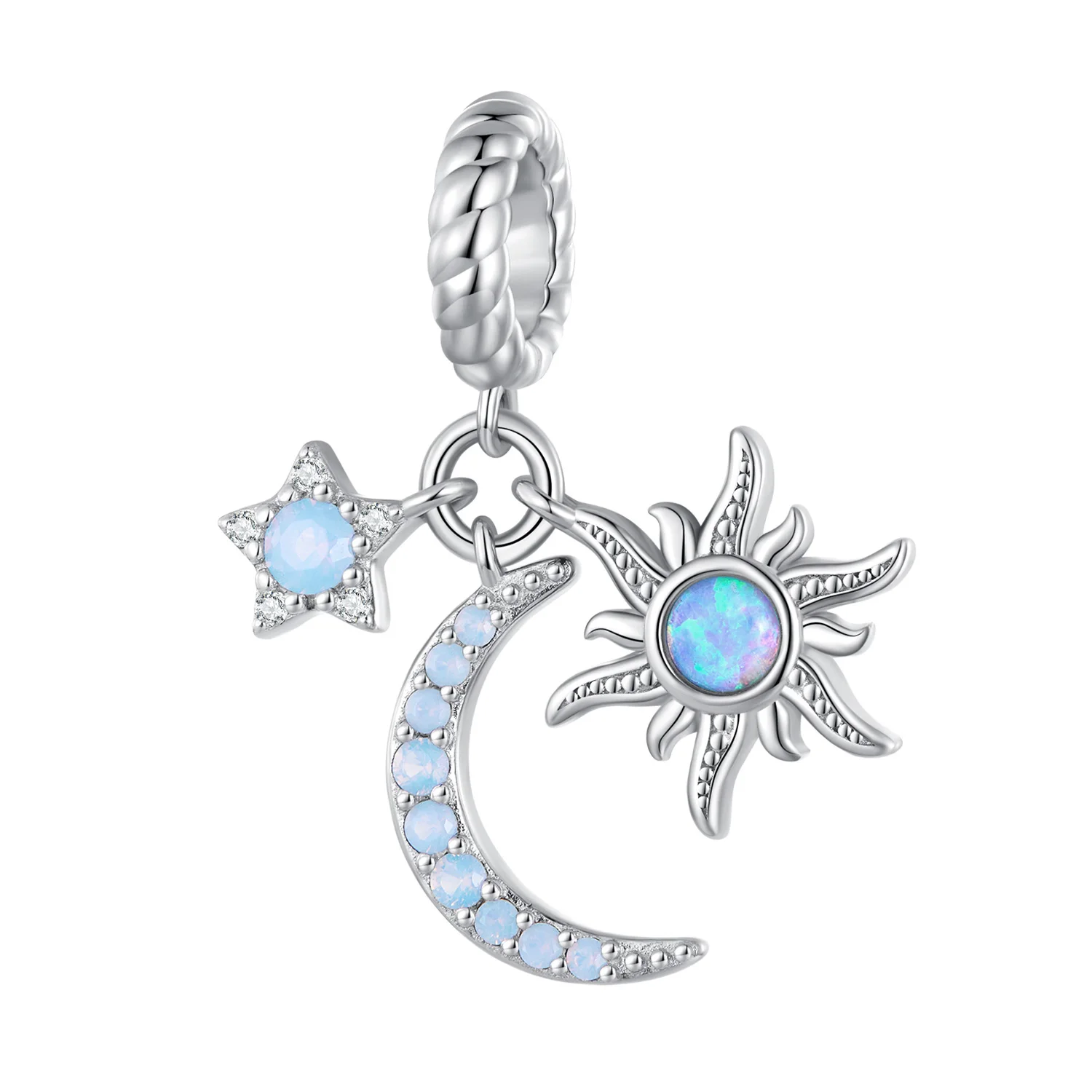 BEVALY Astronaut Charm - 925 Sterling Silver Celestial Charm With Sun, Moon & Stars For Bracelets & Necklaces - View #5