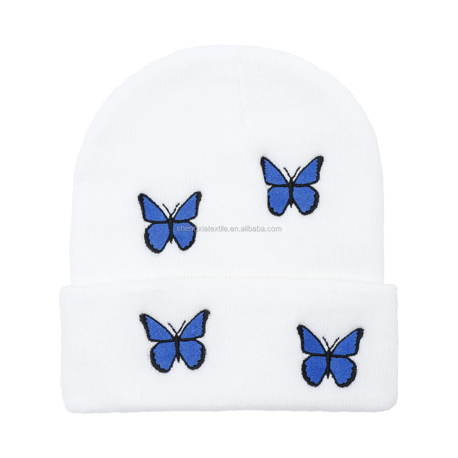 white butterfly beanie