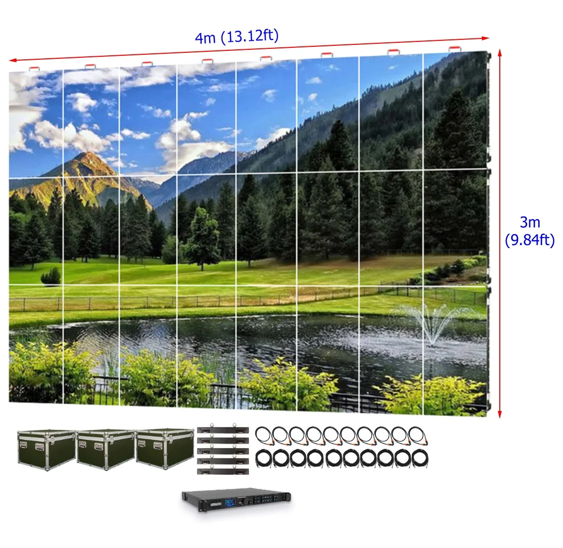 12 Square Meter Indoor Rental LED Display P1.953 1.9mm LED Rental Screen High Resolution with Excellent Visibility
