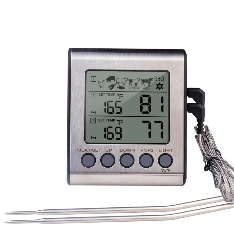 Accurate Fast Digital Smoker Meat Thermometer with Timer and Backlit -  China Meat Thermometer and BBQ Thermometer price