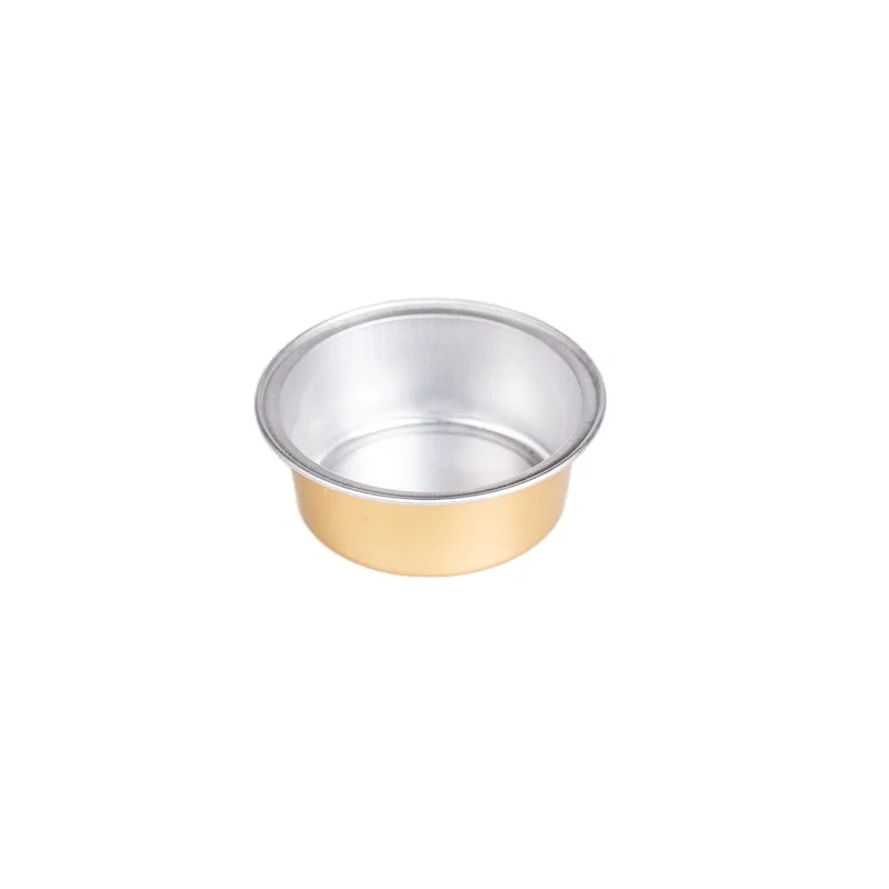 Y025 25ml Silver & Gold Round Disposable Foil Cup with Smoothwall and Lid Aluminum Foil Seasoning Container PP Plastic Type