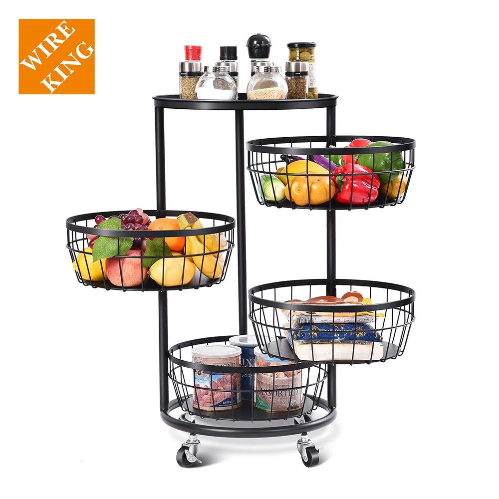 Kitchen Rotating Shelf 360 Degree Baskets Fruit Vegetable Storage Rack