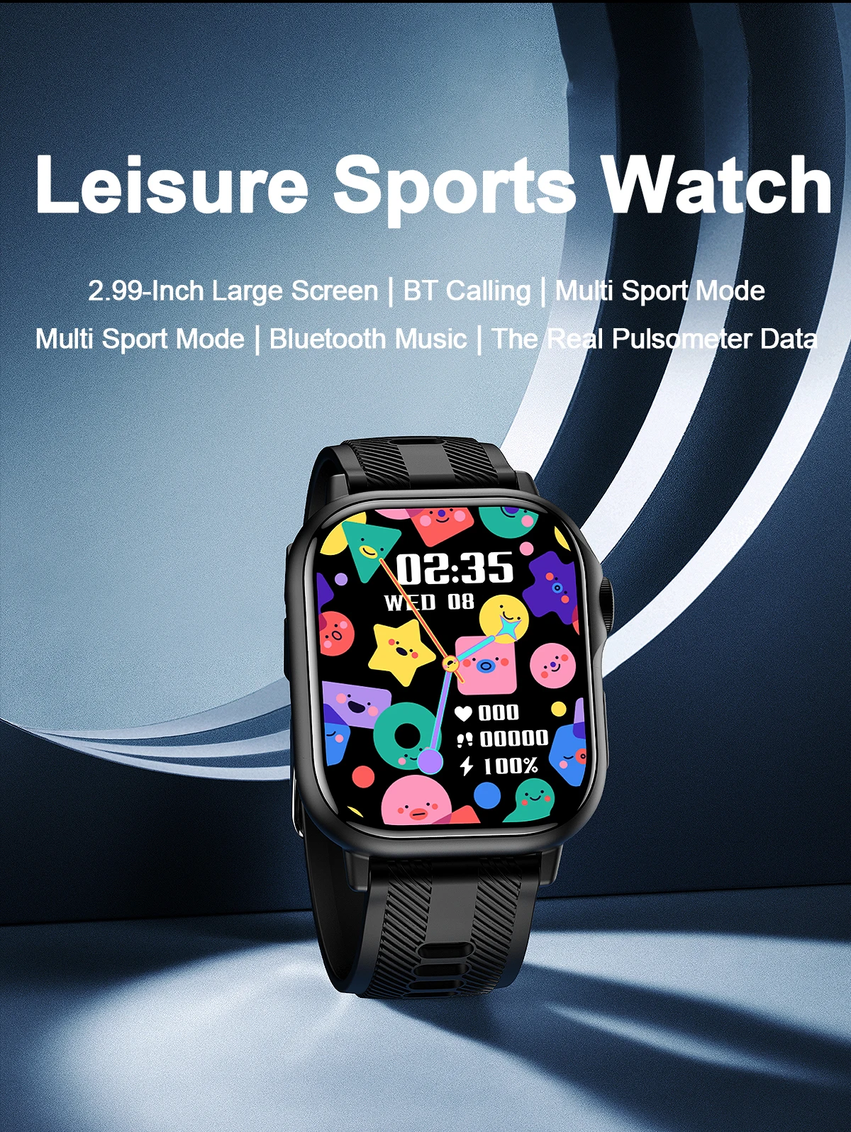 Full Touch BT Calling Waterproof Fashion Wrist Relojes Smart Watches Sports Pedometer Heart Rate Smartwatch for Men Women Kid