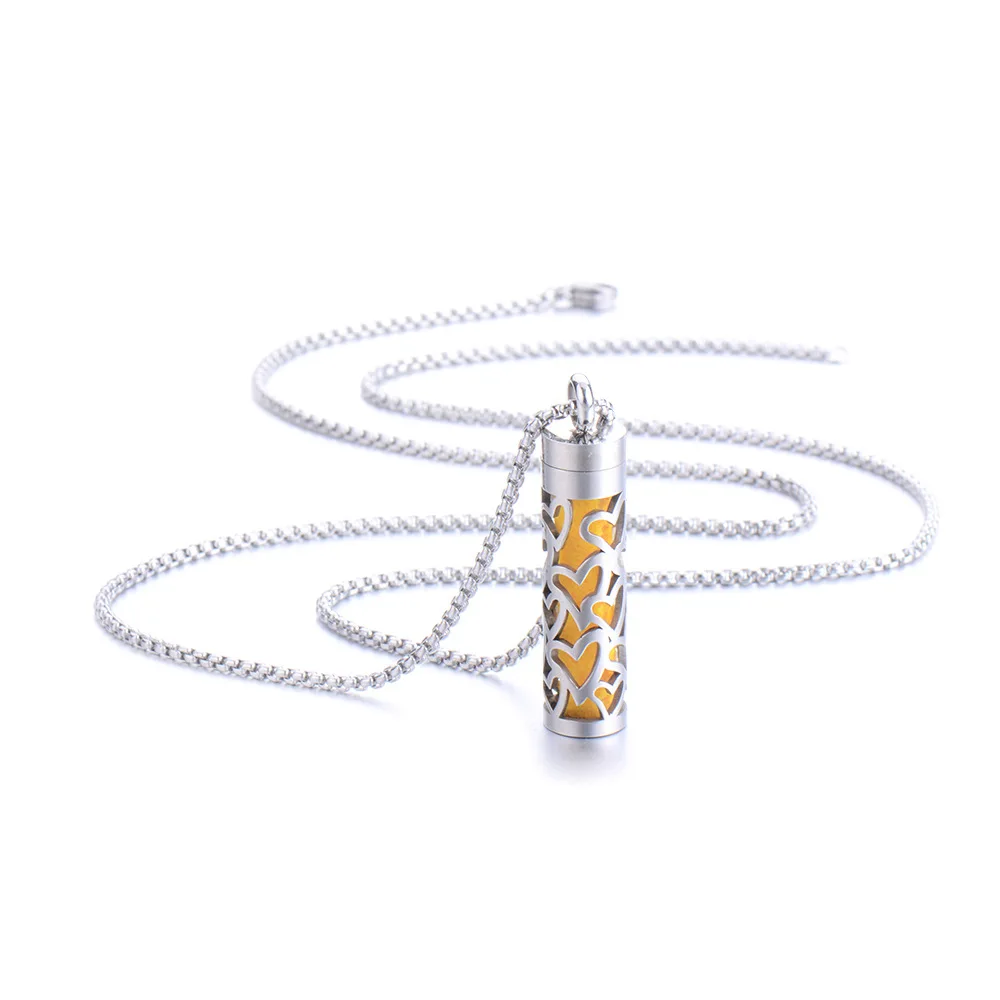 Unique Oil Necklace Stainless Steel Perfume Bottle Diffuser Pendant Necklace for Women