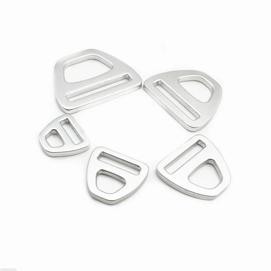 Wholesale 15/20/25/32/38MM Black/Silver D Ring Metal Fittings Durable and Light Aluminum Triangle Buckle for Pet Hardware