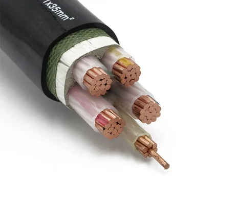 Cabos de cobre desencapados isolados para cabos elétricos, cabo de aço/fita de média tensão blindado, 5 núcleos, 0.6/1kv Xlpe/pvc