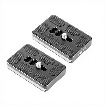 Manbily 2-Piece Aluminum Alloy Camera Quick Release Plate Ball Head 1/4" 3/8" Screws Universal Arca- Adapter for DSLR Mount detail image