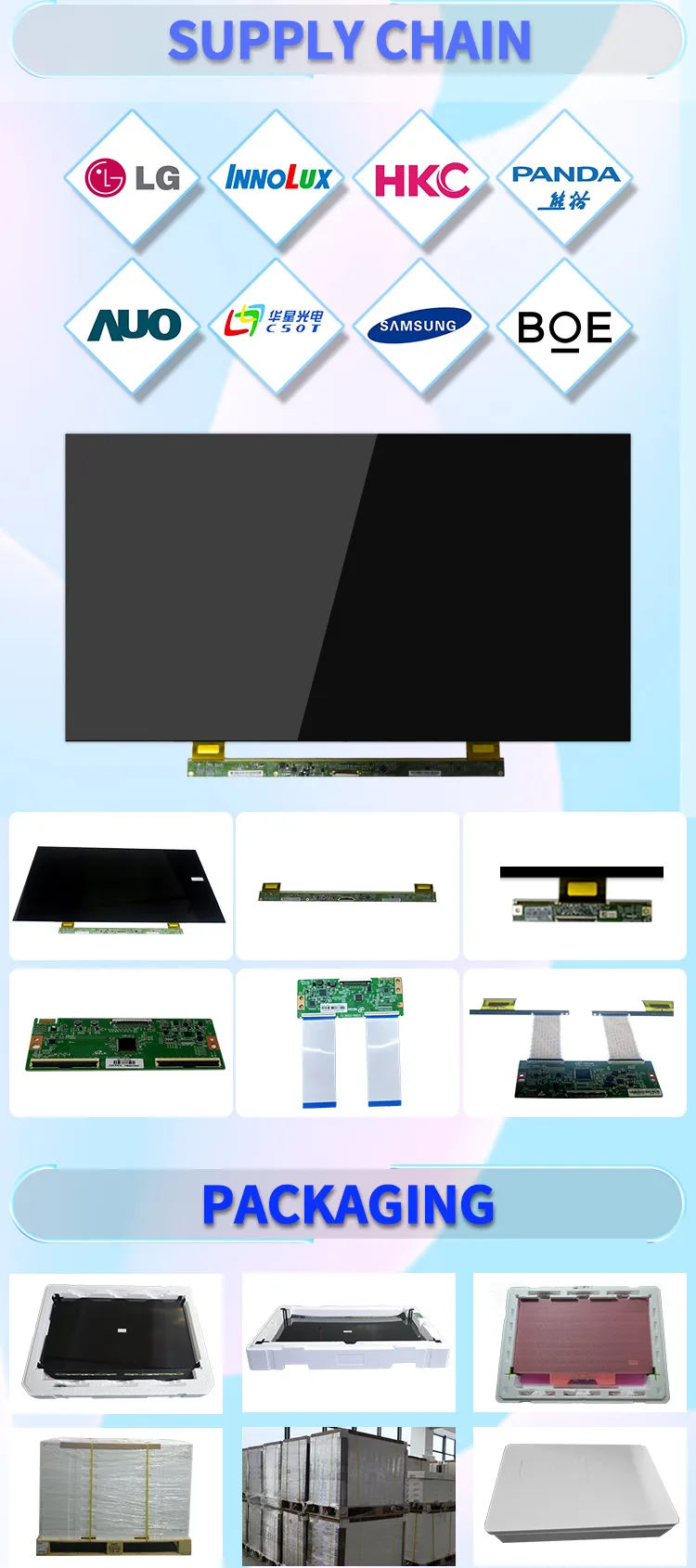 Open Cell 43 Inch Smart Tv 4k Spare Part Panel Lcd Display Screen