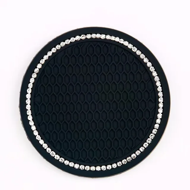 Multi-Functional Car Storage with Rhinestone Anti-Slip Mat Grid Honeycomb Cross Border Water Coaster Interior Accessories
