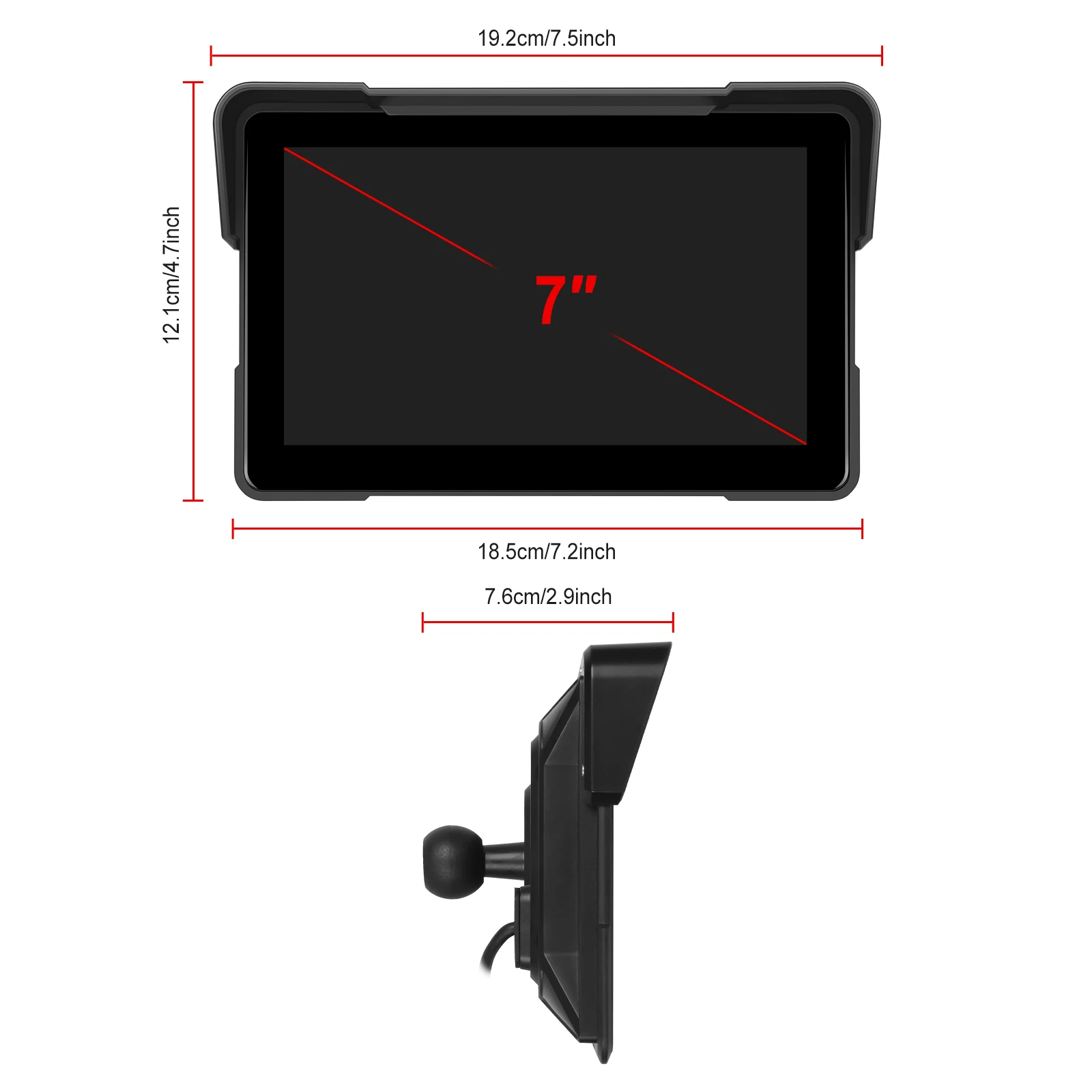 android auto monitor ip67 waterproof airplay android cast bt a3954-15