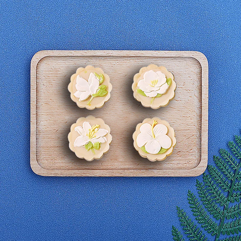 Non-stick Diy 3d Lotus Flower Mooncake Mold Cat Paw Cookie Stamp