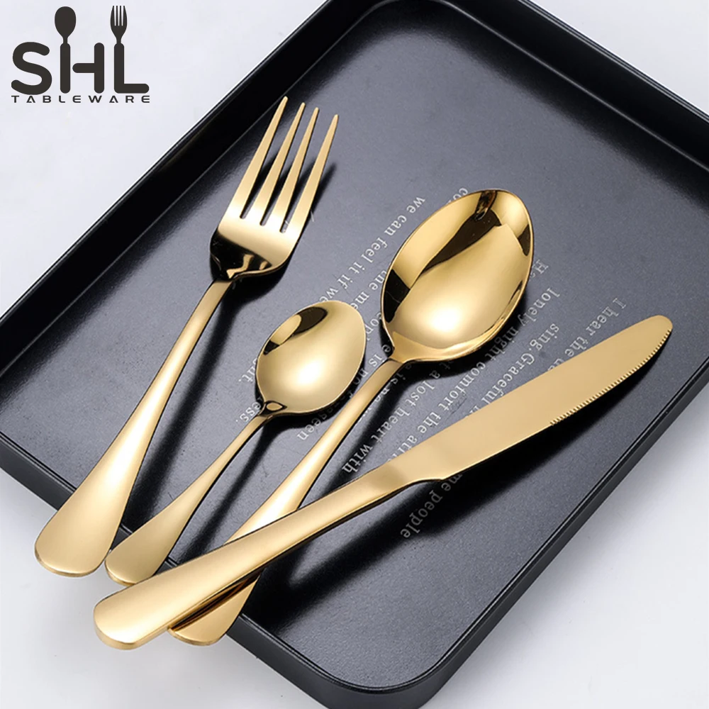 Modern Restaurant Spoon And Fork Set Table Spoons Stainless Steel Cutlery