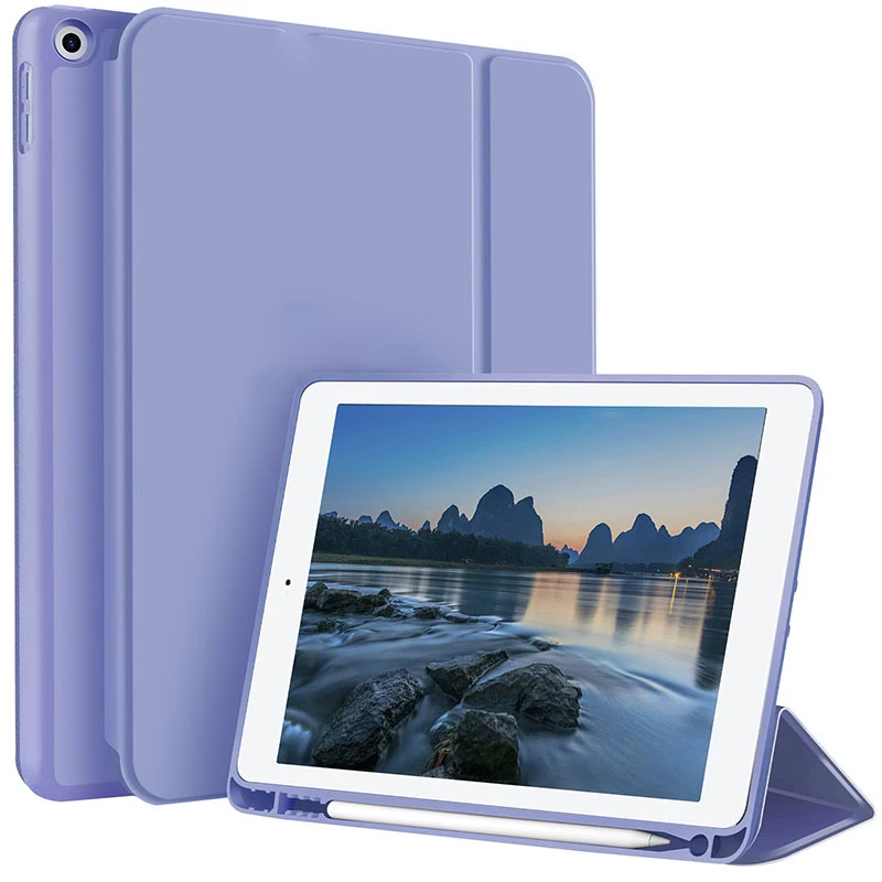 Tablet case with for Ipad 10.9 inches PU Skin Touch Triple fold Flip Cover with pen slot Soft Shell Leather case ALF-101 Laudtec