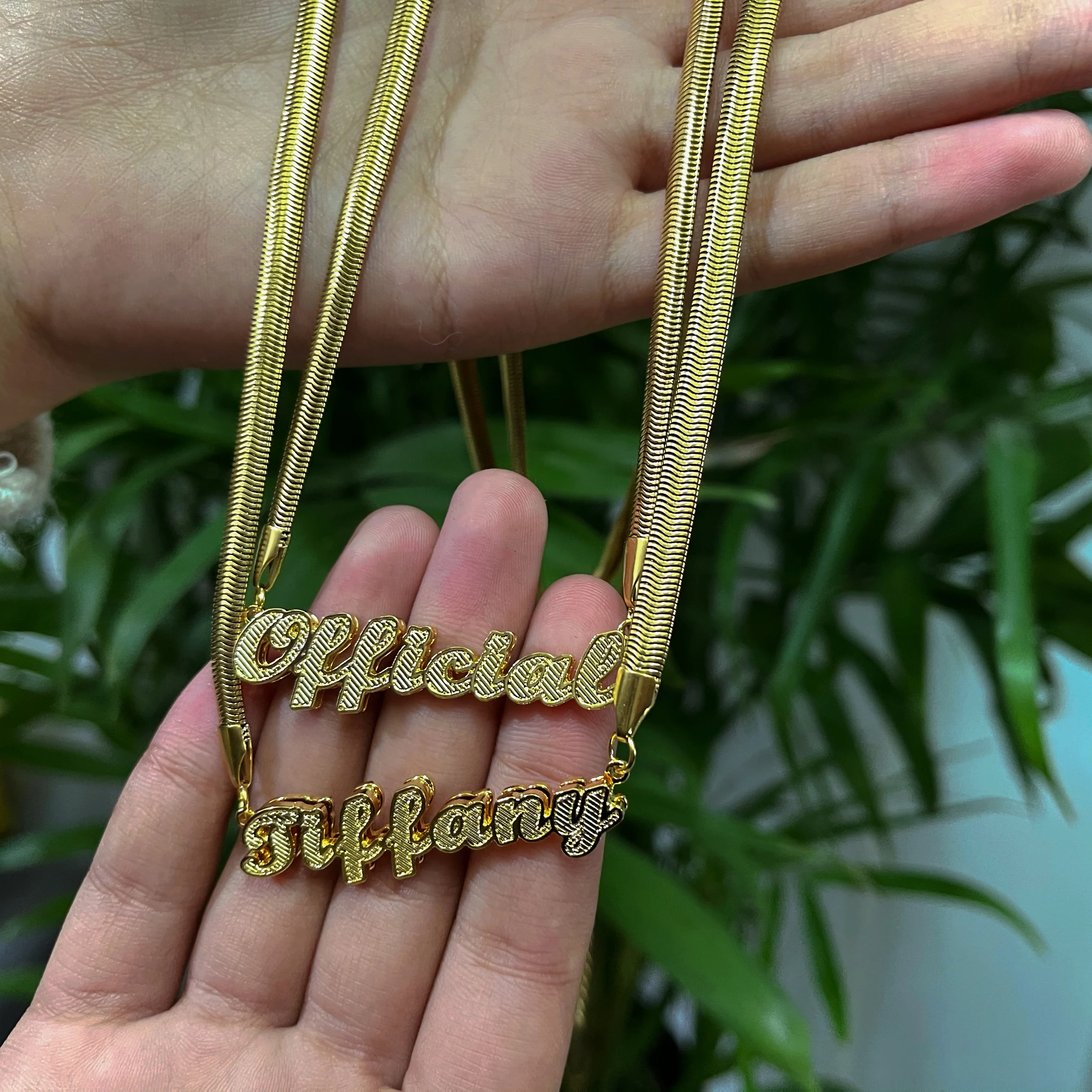 Herringbone Arabic 18k Gold Plated 