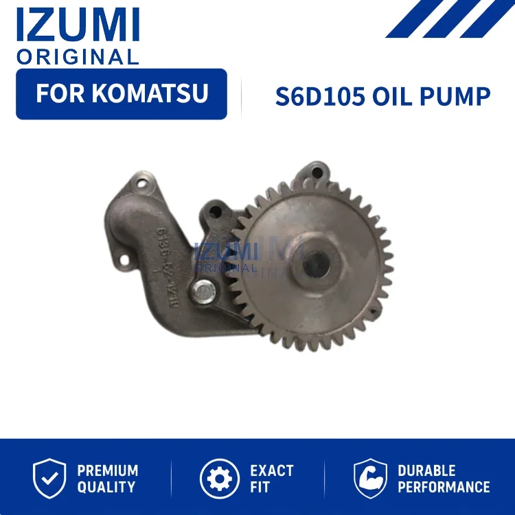IZUMI ORIGINAL S6D105 6136-52-1100 Oil Pump diesel engine parts for Komatsu Excavators Bulldozers Loaders Dump Trucks