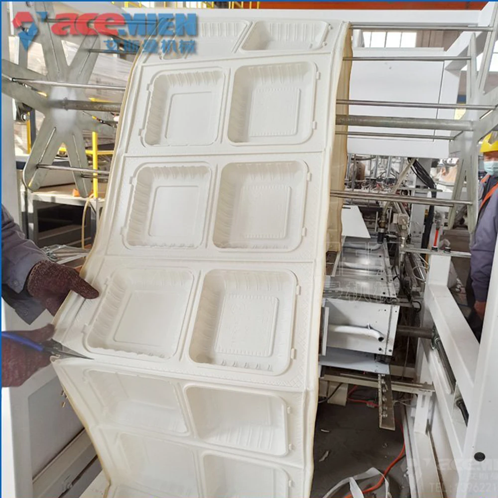Factory Direct Sale Degradable Straw Starch Husk Rice Clamshell Box Making Machine