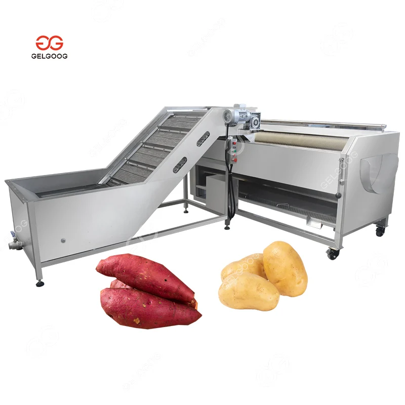 Full Automatic Potato Washing Cleaning Slicing Sugar Beets Peeling Machine for Potato