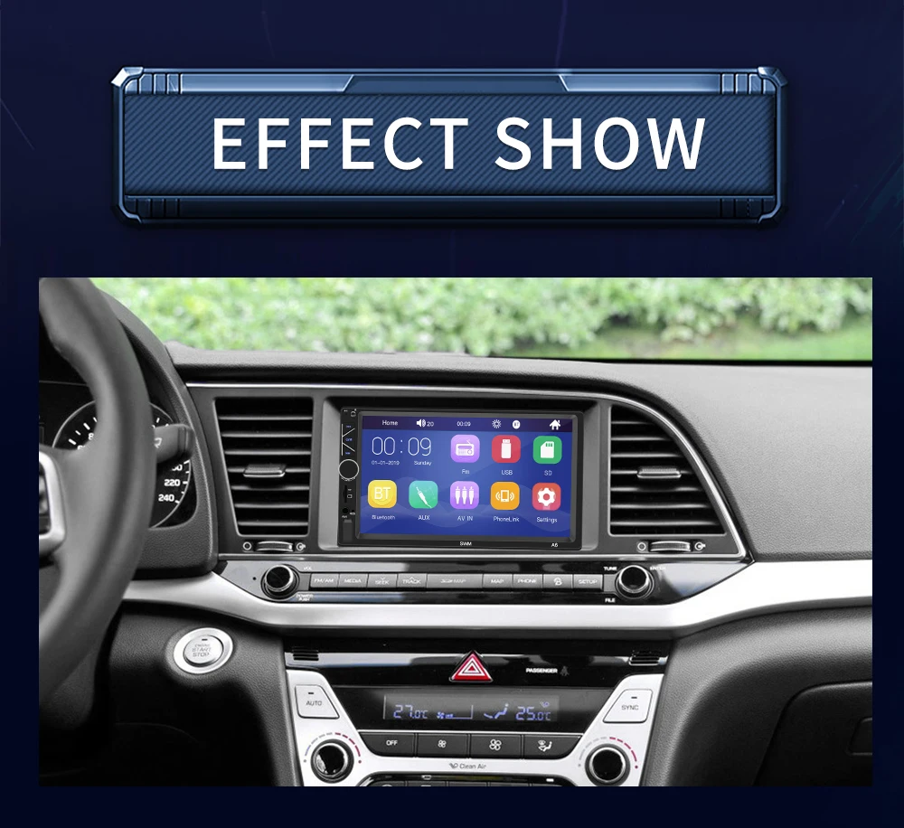 Bestree auto electronics USB charging 7 inch double din car stereo mp5 player auto stereo audio radio music player