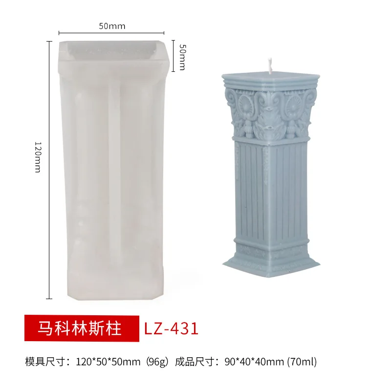 Roman Column Shape Ancient Greek Pillar Candle Mold Diy Candle Plaster