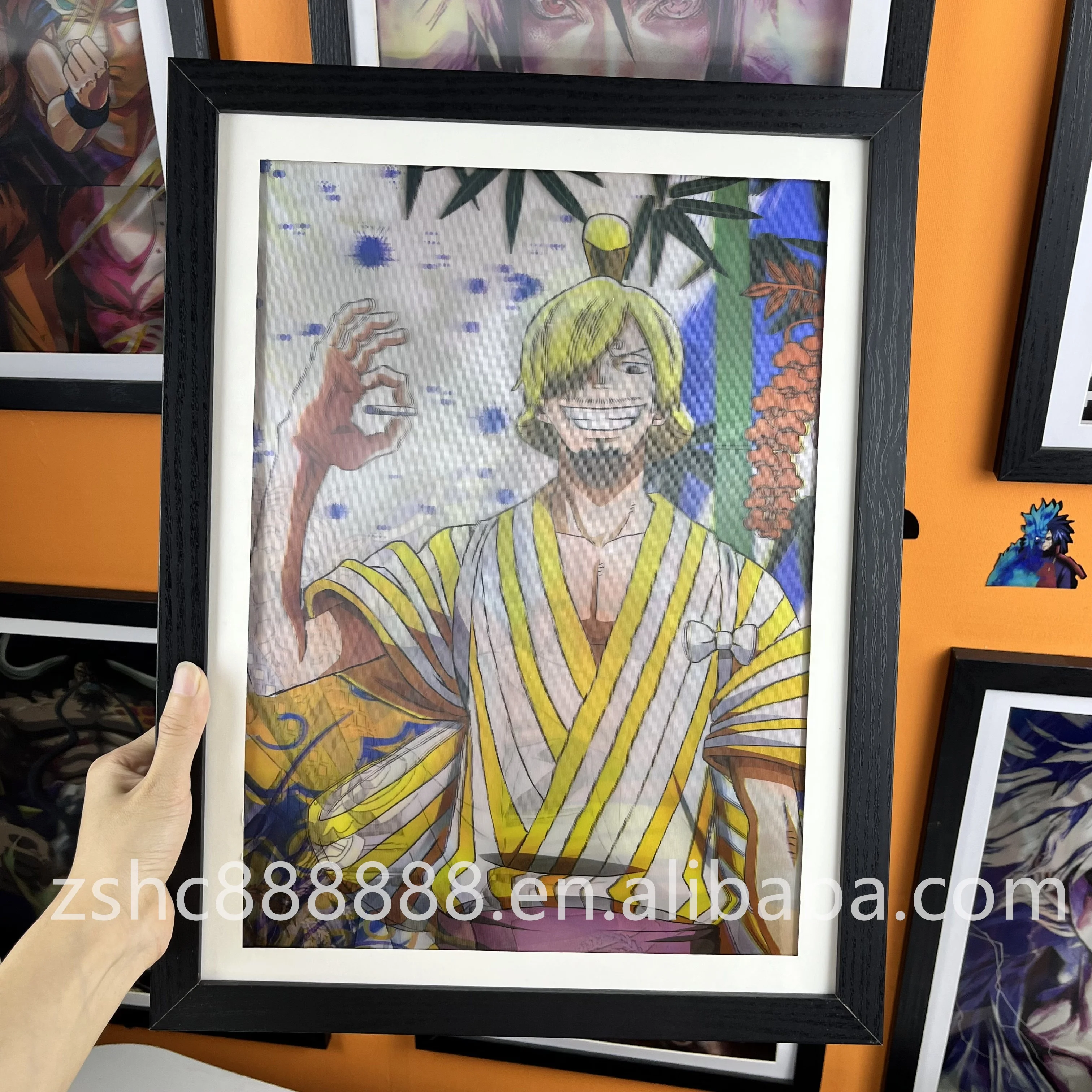 Newest Designs Anime One Pieced Posters Three Characters Sanji Luffy Zoro 3D Lenticular Flip Posters Wall Art Room Decor