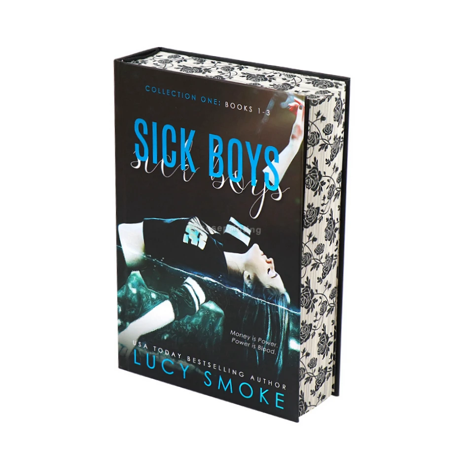 Custom Books on Demand Full Color Hardcover Sprayed Edge Novel Book Case Bound Dust Jacket Printing