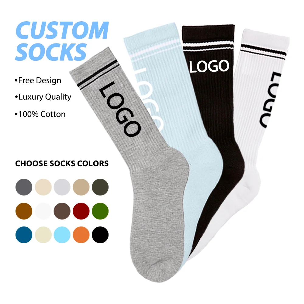 Luxury Quality Custom Socks For Men Unisex Fashion Street Letter Socks