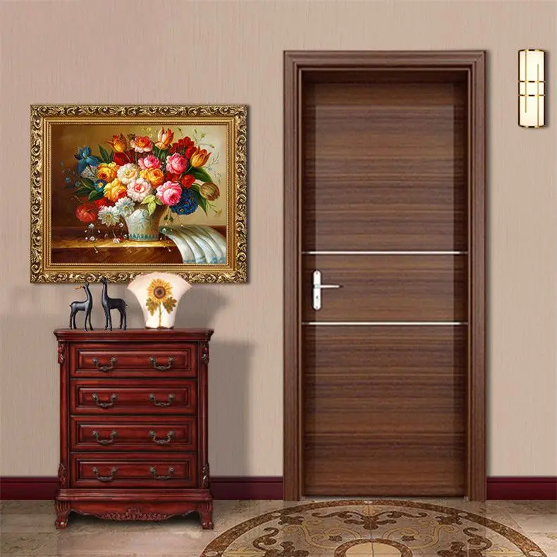 Modern Wooden Bedroom Door Design House Interior Wood Prehung Melamine Mdf  Hotel Door with Frames