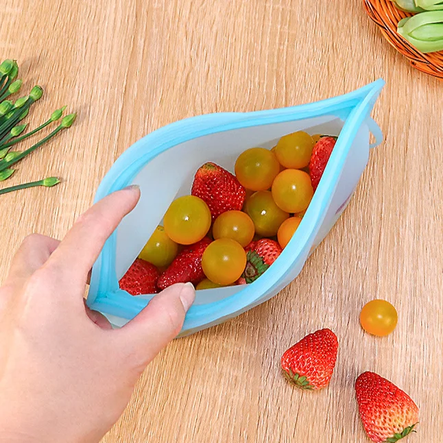 product silicone food storage bags new item silicone free food grade food storage bag set zipper silicone reusable bag-6