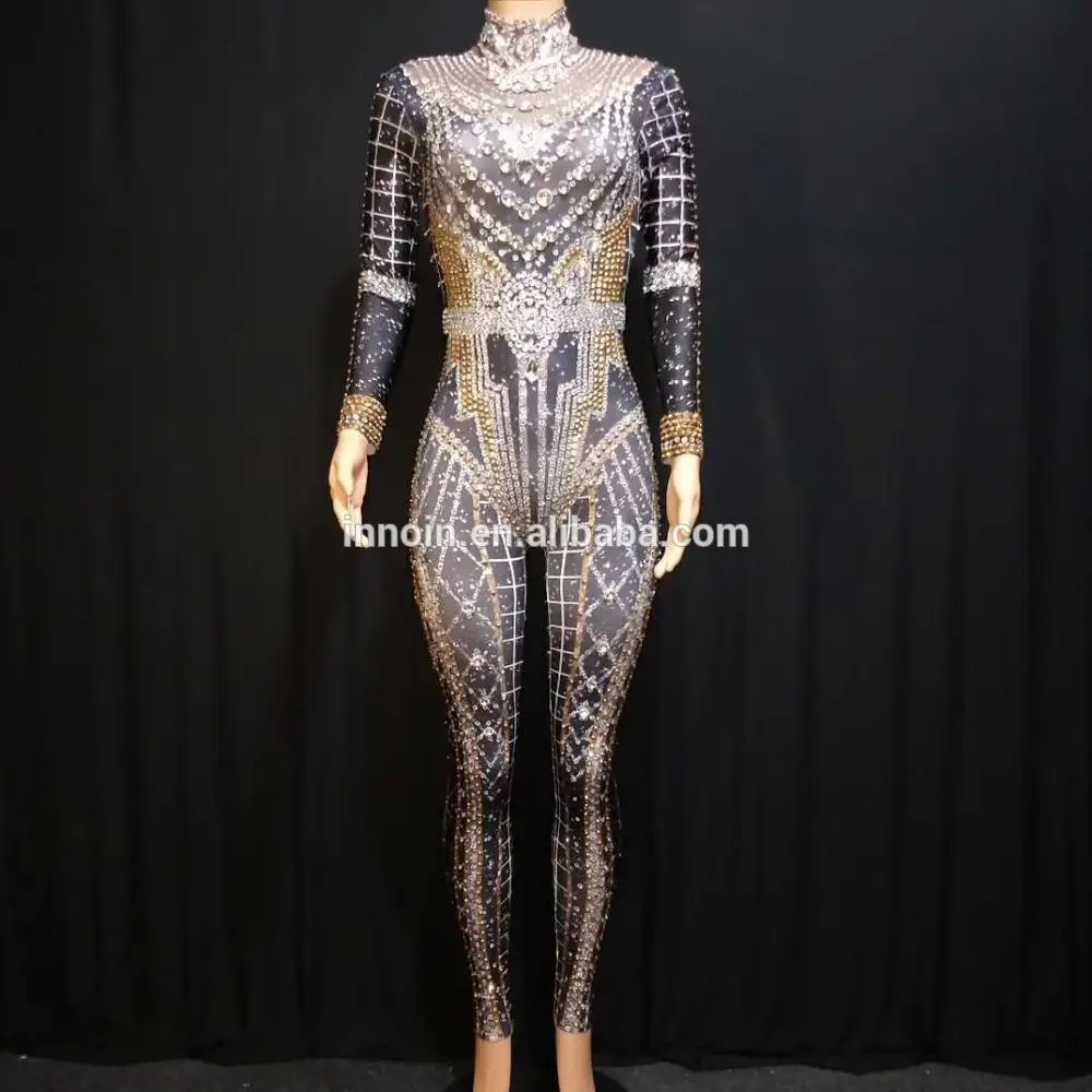 Body Sexy Avec Des Strass Noir Pour D'anniversaire,Combinaison Extensible  Avec Des Cristaux Dorées,Costume De Danse De Chanteur,Tenue En Diamant -  Buy Tenues Sexy,Tenue Décorative,Costume De Chanteur Product on Alibaba.com