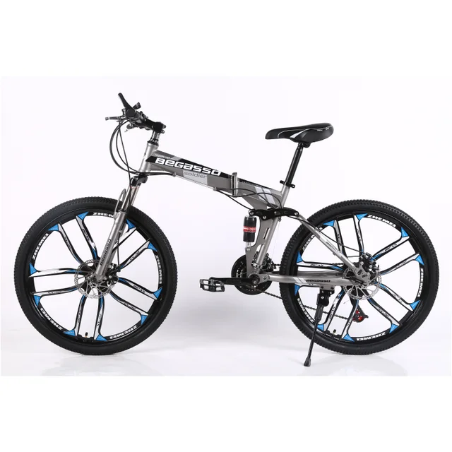 Factory Price Men's 26 Wheel Folding Mountain Bike 21 Speed Disc Brake Aluminum Alloy Road Frame Speed Model