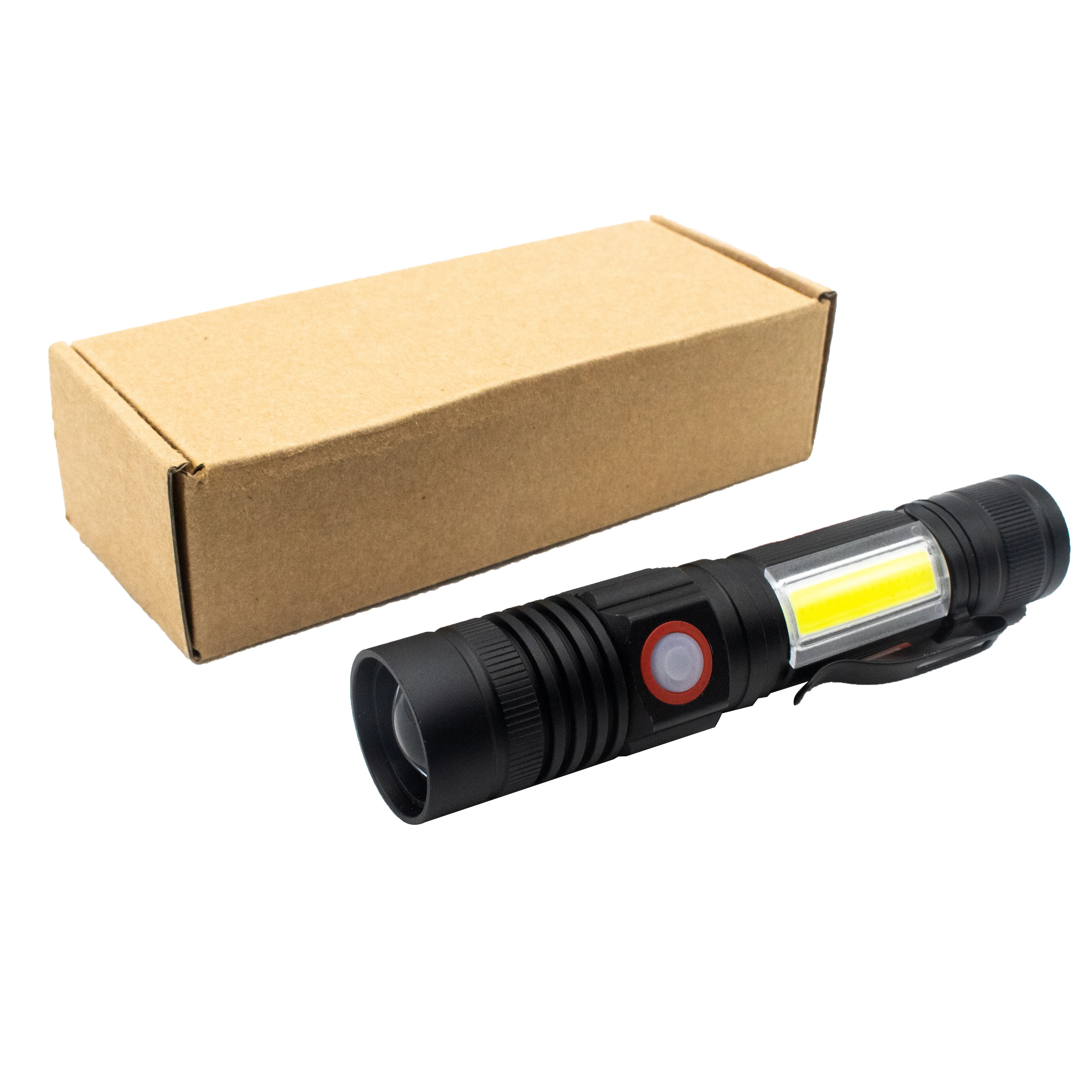 Powerful Waterproof Zoomable Rechargeable Mini LED Emergency Tactical Magnetic T6 Flashlight with Cob Sidelight Torch Flashlight supplier