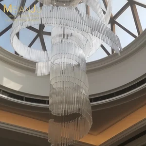 Luxury Modern Hotel Villa Lighting Large Glass Spiral Plum Blossom Chandelier Custom Professional Pendant Project Installation