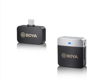 BOYA BY-M1V Wireless Lavalier Microphone ANC Active Noise Cancellation 2.4Ghz Smartphone Camera Laptop Camera Mic