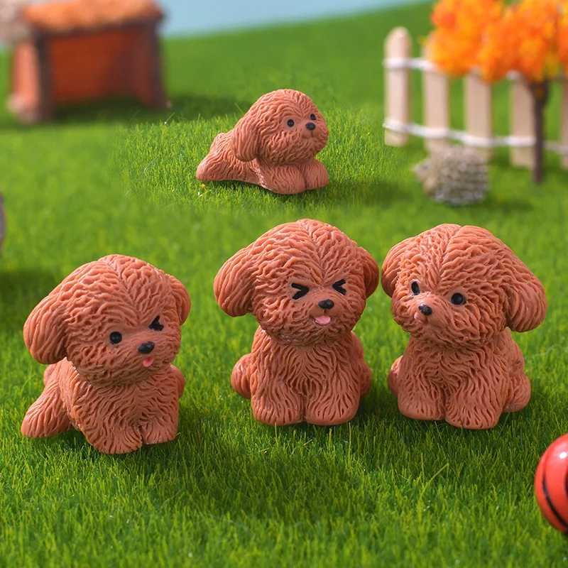 New Cute Teddy Dog 3D Puppies DIY Resin Crafts Mini Lovely Micro