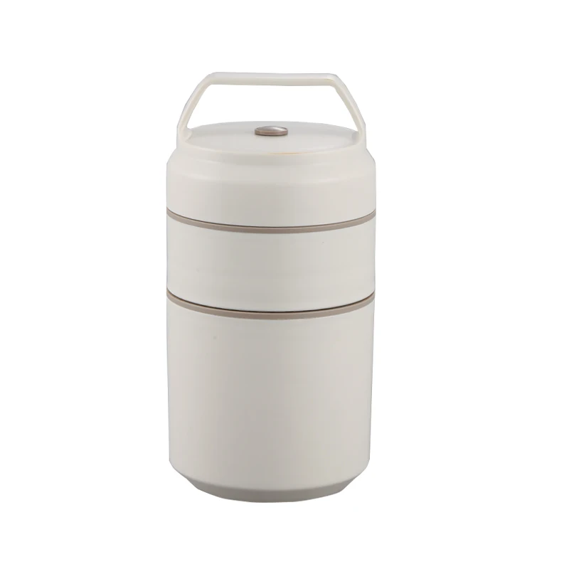 Japanese Style Portable Outdoor Lunch Box with Insulated Lifting Pot Handle Breakfast Cup Workers Heatable Food Container