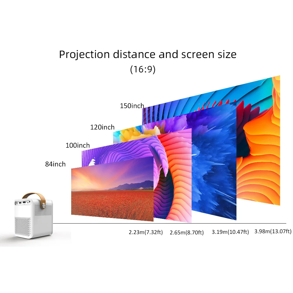 BYINTEK C750 Smart Pico 1080P Projector Full HD Android LCD LED 4K Portable WiFi Beamer With Battery White Black Projectors