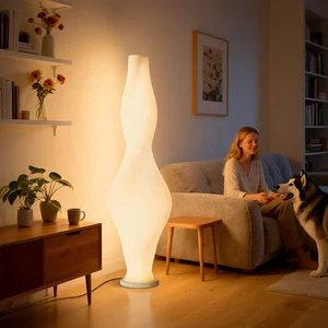 Chic Vogue Floor Lamp | Eco-PE & Marble Base, Trendsetter for Modern for Sofa-Side Spaces Sculptural Floor Lamp