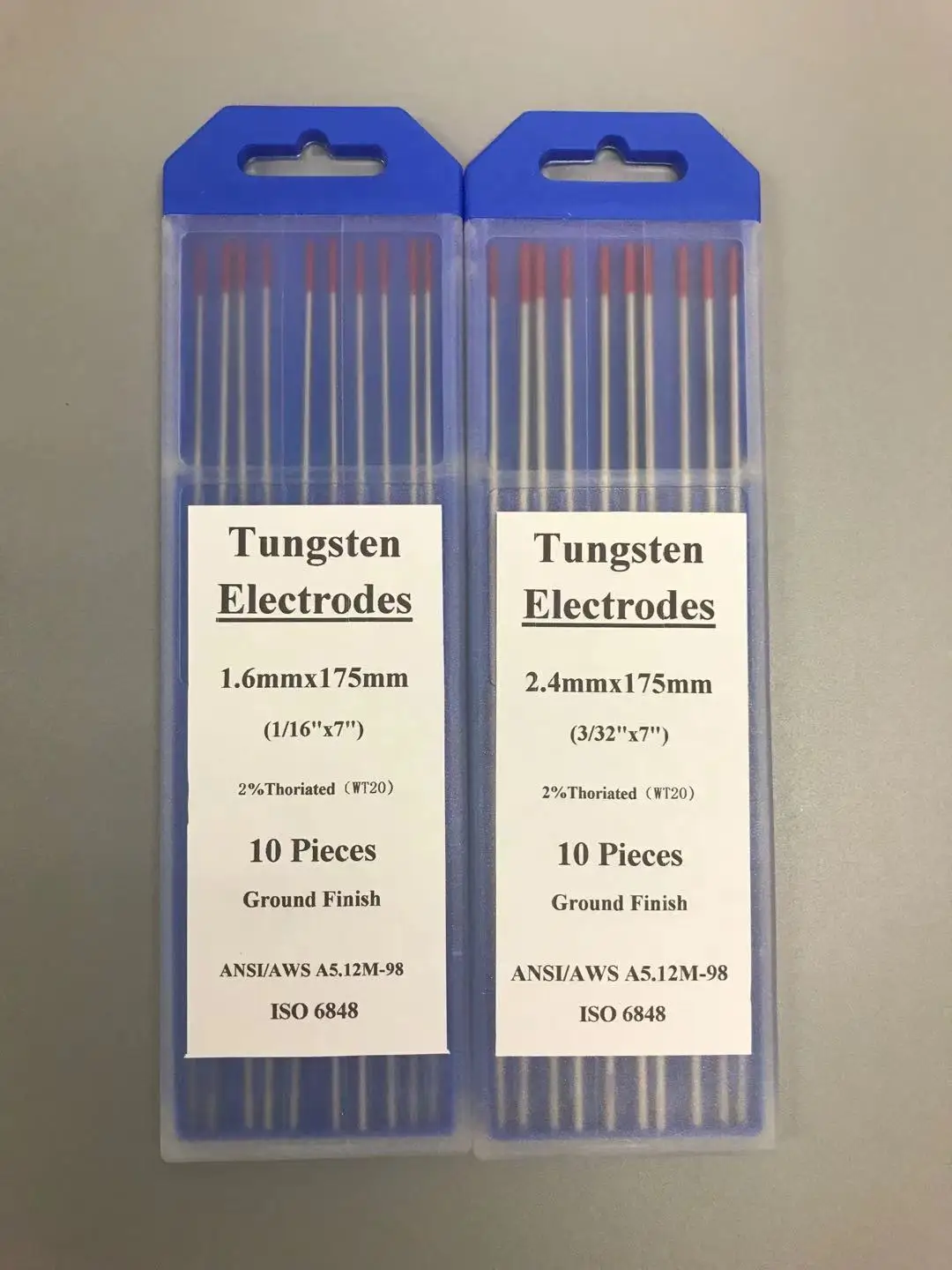 Électrodes Tungstène TIG WT20 2% Thorium Rouge 1.0mm X 150mm - Lot De 10
