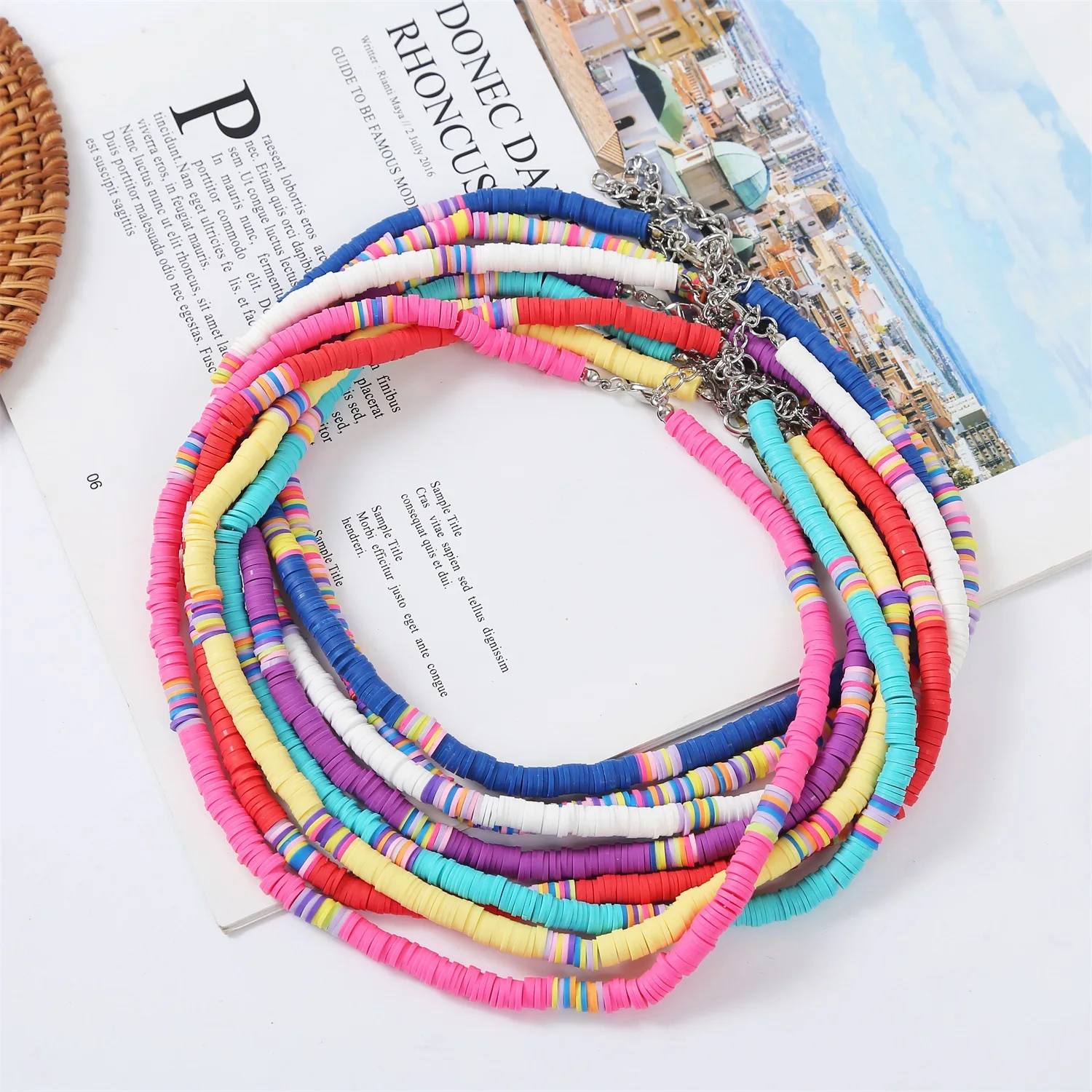 2022 Latest Bohemian Soft Blue Crockery Women's Necklaces Earring Bracelet  Sets Cheap Beach Fashion Jewelries Wholesale - Buy Cheap Wholesale Fashion 