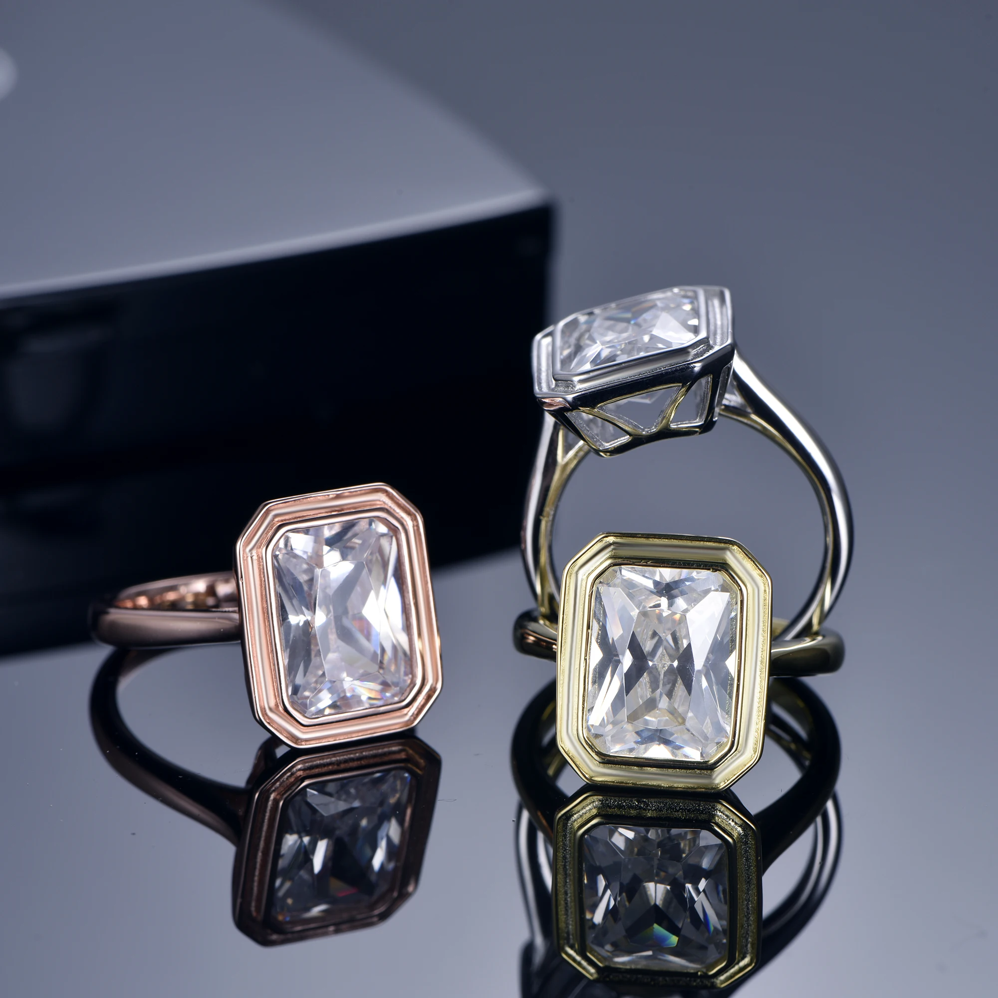 2021 custom men wedding rings jewelry14K gold plated rings for women 925 sterling silver engagement gold diamond wedding rings