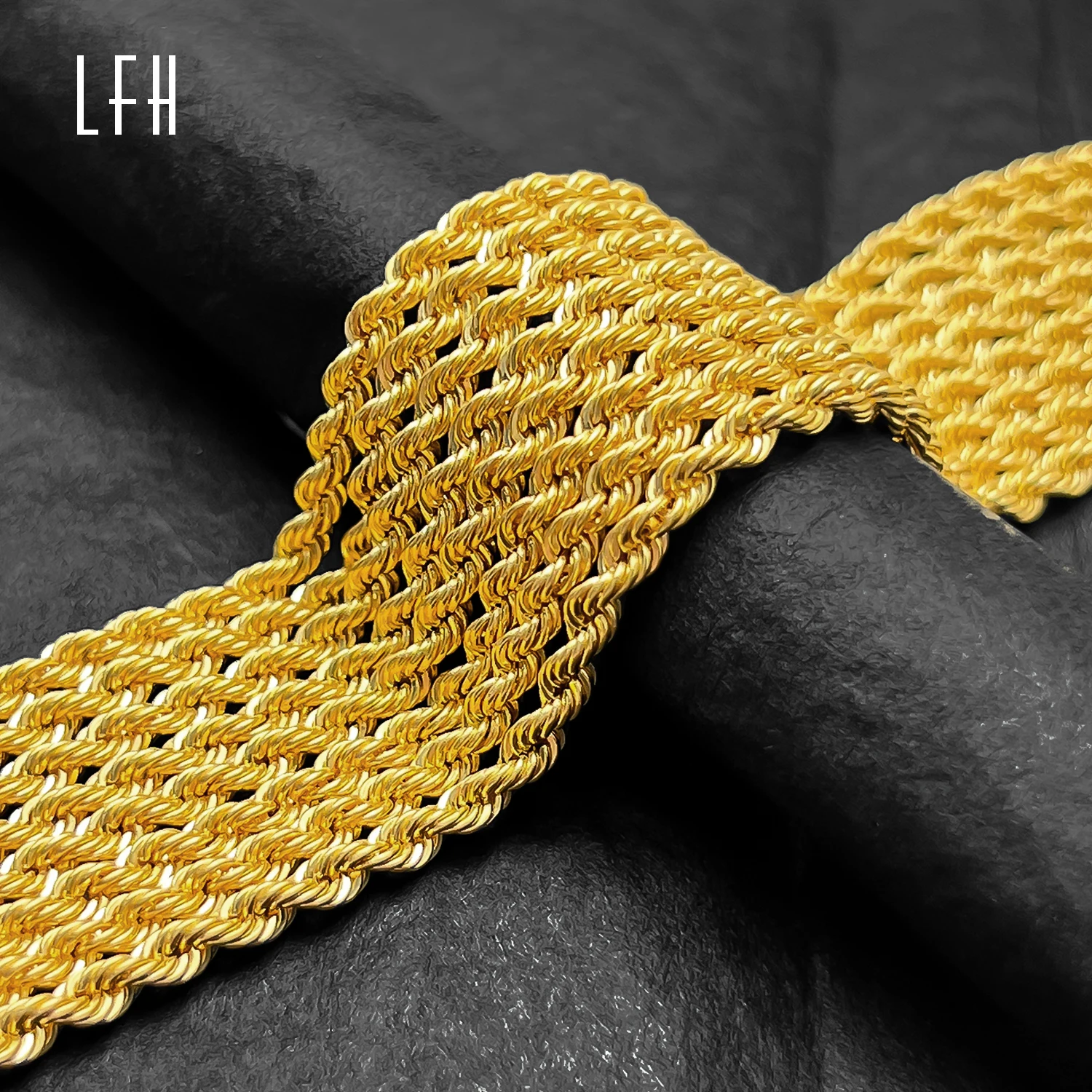 Bulk Sale Twisted Link Rope Chain Solid Gold Jewelry Gold 18k Real ...