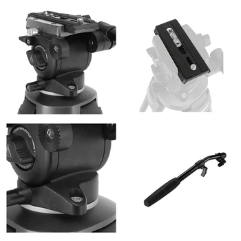 E-IMAGE EK630 Professional 66-Inch 75mm 170cm Bowl Size Camera Video Fluid Head LED Ring Light Tripod detail image