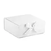 white magnet box with ribbon