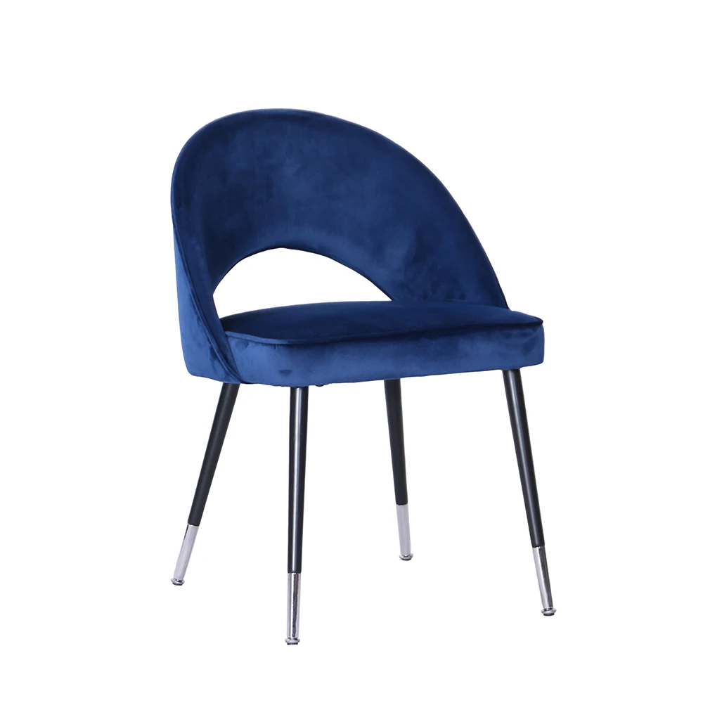 Nordic Restaurant Room Furniture Velvet Fabric Metal Legs Dining Room