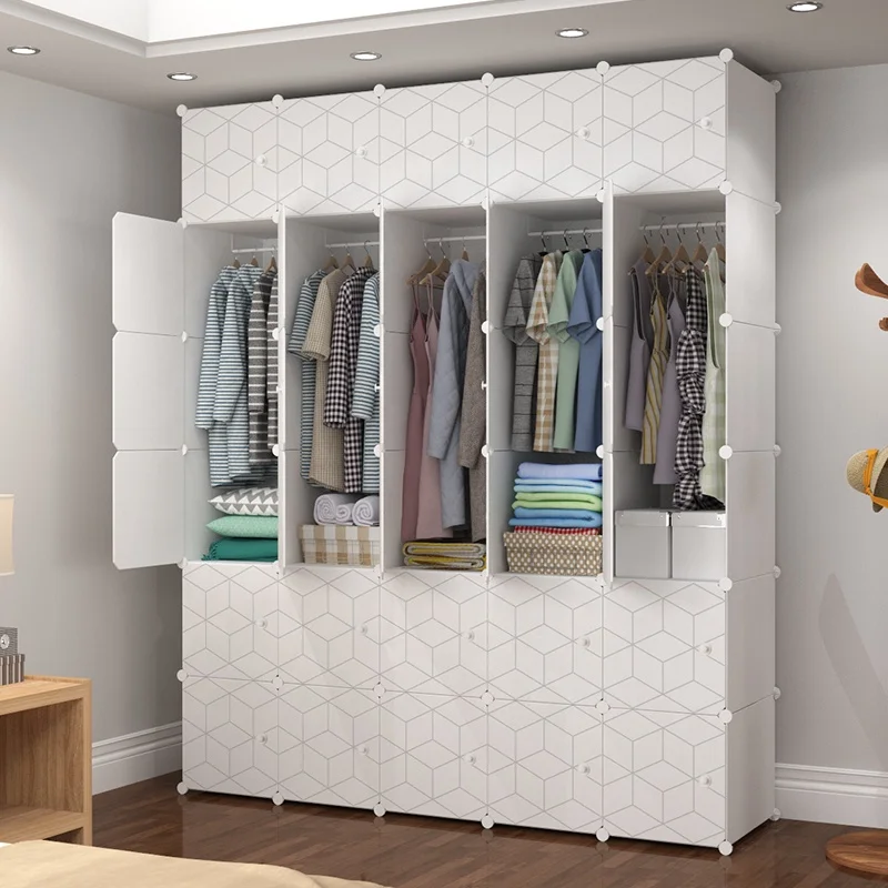 Big Size 6 Layer Plastic Almirah Depth 45cm Room Organizer Storage Sturdy Cupboard for Clothes