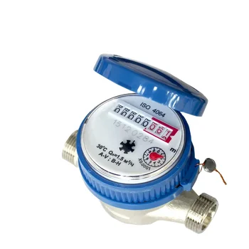360 Rotary Counter Single Jet Dry Type Vane Wheel Cold Water Meter 1/2 ...