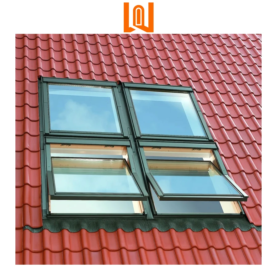 WANJIA Balcony Electric Skylight Roof Window Aluminum Glass Double Glazed Roof Windows